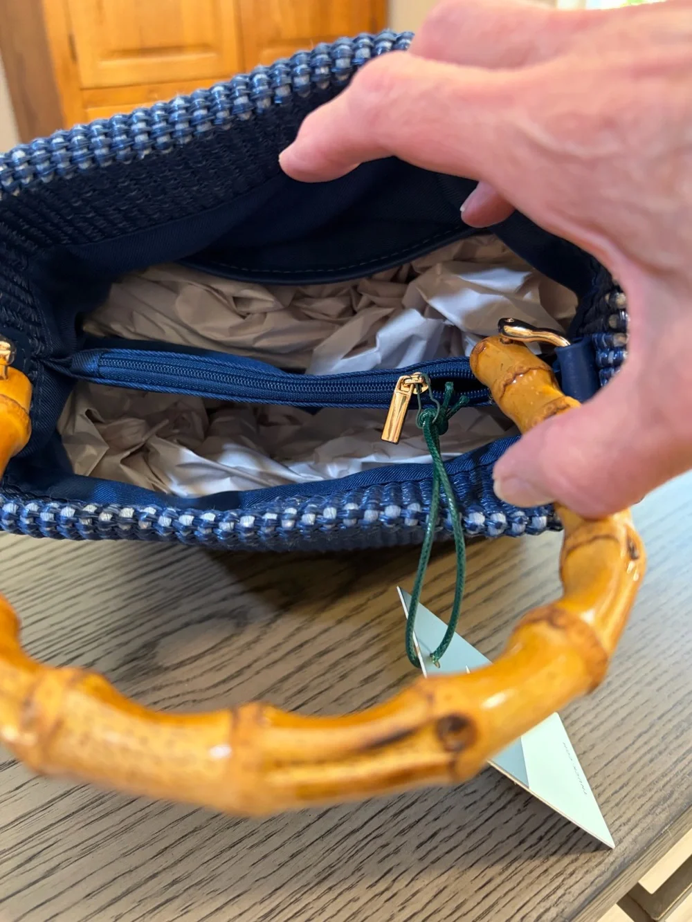 Tuckernuck accessories Navy Raffia Audrey Lady Bag - Picture 5 of 5